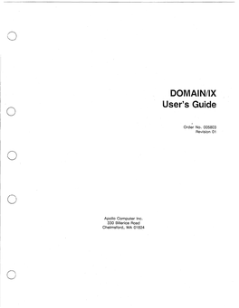 DOMAIN/IX User's Guide Order No.: 005803 Revision: 01 Date of Publication: December, 1986
