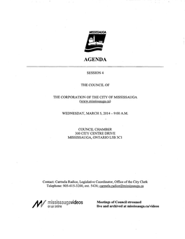 Council Agenda – March 5, 2014