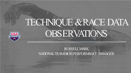 Russell Mark National Team High Performance Manager