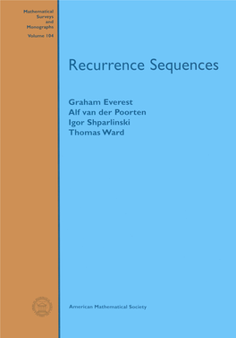 Recurrence Sequences Mathematical Surveys and Monographs Volume 104