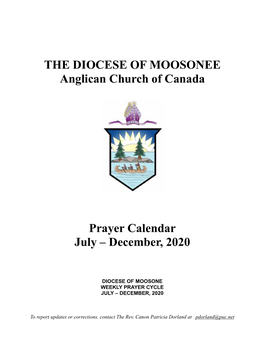 THE DIOCESE of MOOSONEE Anglican Church of Canada Prayer