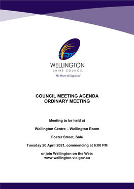 Council Meeting Agenda Ordinary Meeting