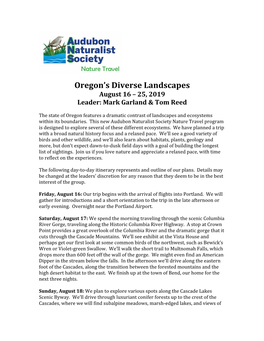 Oregon's Diverse Landscapes