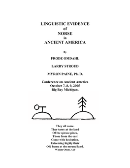 LINGUISTIC EVIDENCE of NORSE ANCIENT AMERICA