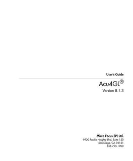 Acu4gl® Version 8.1.3