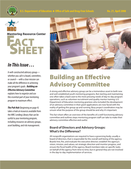 Building an Effective Advisory Committee