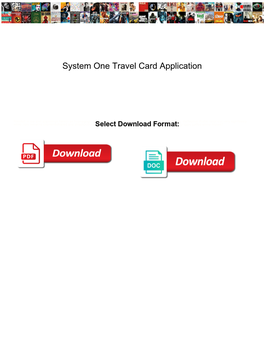 System One Travel Card Application