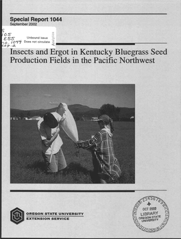 Insects and Ergot in Kentucky Bluegrass Seed Production Fields in the Pacific Northwest
