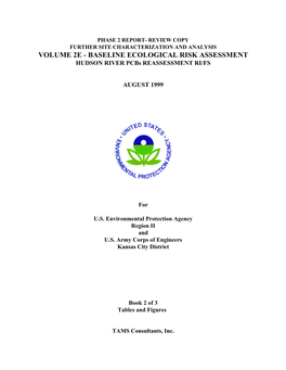 VOLUME 2E - BASELINE ECOLOGICAL RISK ASSESSMENT HUDSON RIVER Pcbs REASSESSMENT RI/FS
