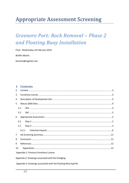 Greenore Port: Rock Removal – Phase 2 and Floating Buoy Installation