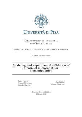 Modeling and Experimental Validation of a Parallel Microrobot for Biomanipulation