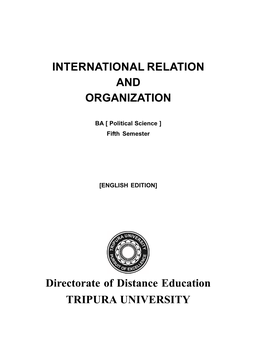 International Relation and Organization