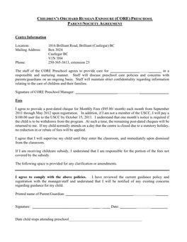 CORE Registration Forms 2011-1