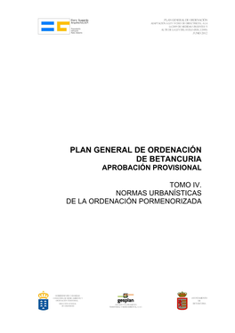 Plan General De Ordenación De Betancuria Aprobación Provisional