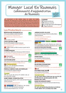 Manger Local En Roannais Communauté D’Agglomération