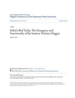 The Emergence and Functionality of the Santeria Trickster, Eleggua