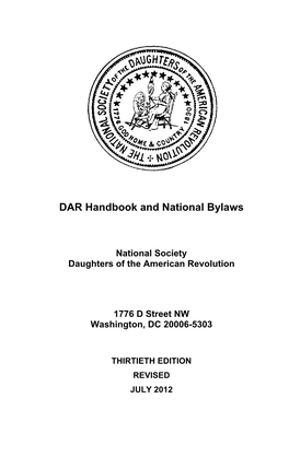 DAR Handbook and National Bylaws