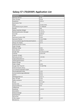 Galaxy S7 LTE(G930F) Application List
