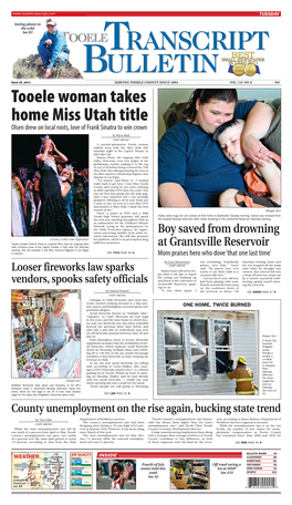 Tooele Woman Takes Home Miss Utah Title Olsen Drew on Local Roots, Love of Frank Sinatra to Win Crown