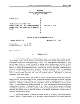 Federal Communications Commission FCC 01-134 Before the Federal