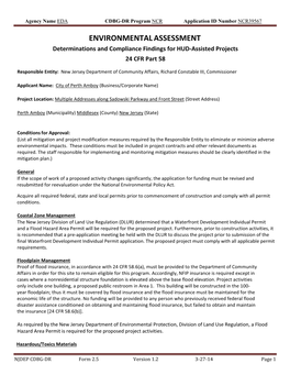 ENVIRONMENTAL ASSESSMENT Determinations and Compliance Findings for HUD‐Assisted Projects 24 CFR Part 58