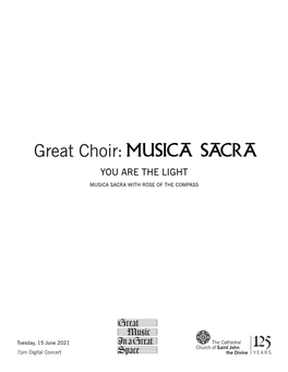 You Are the Light Musica Sacra with Rose of the Compass