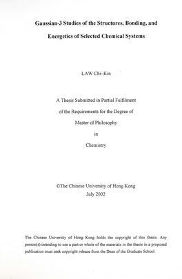 Gaussian-3 Studies of the Structures, Bonding, and Energetics of Selected Chemical Systems