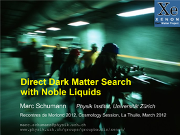 Direct Dark Matter Search with Noble Liquids