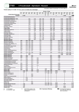 Alpirsbach - Hausach 3 Südwestbus, Betrieb Freudenstadt; Tel: (07441) 86012-0 Fahrplan Gültig Ab 13.12.2020