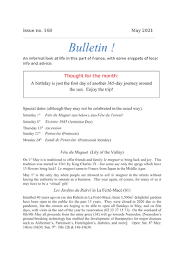 Bulletin ! an Informal Look at Life in This Part of France, with Some Snippets of Local Info and Advice