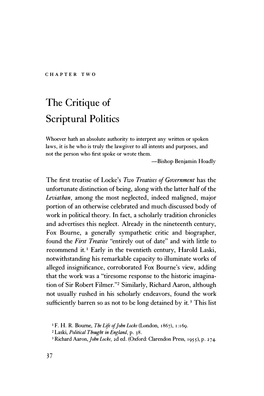 The Critique of Scriptural Politics