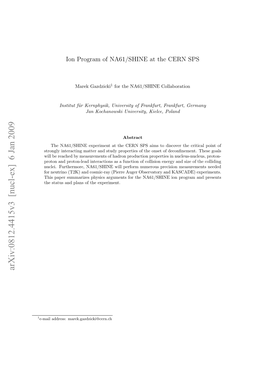 Ion Program of NA61/SHINE at the CERN SPS