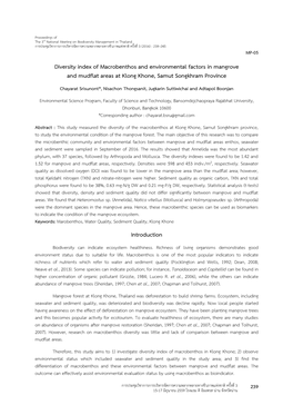 Diversity Index of Macrobenthos and Environmental Factors in Mangrove