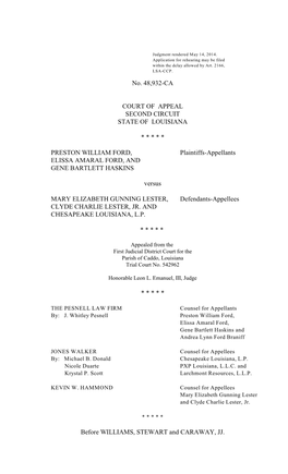 No. 48,932-CA COURT of APPEAL SECOND CIRCUIT STATE OF