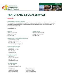 Heatlh Care & Social Services