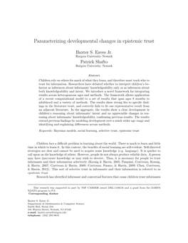 Parameterizing Developmental Changes in Epistemic Trust