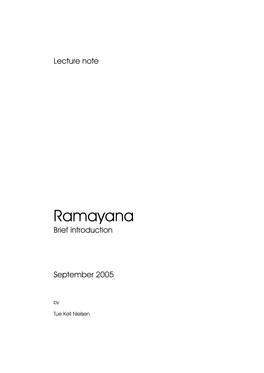 Ramayana Brief Introduction