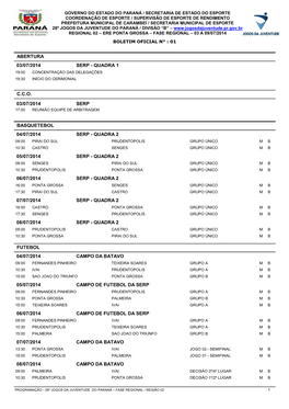 Boletim Oficial N° : 01