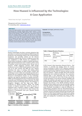 How Huawei Is Influenced by the Technologies: a Case Application