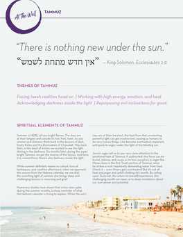 “There Is Nothing New Under the Sun.” King Solomon, Ecclesiastes 1:9 — ”אין חדש מתחת לשמש“