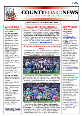 Evening Echo Championship Fixtures Cork Website Hits New Heights!