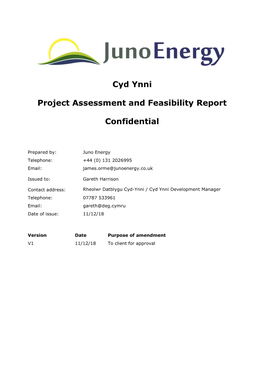 Cyd Ynni Project Assessment and Feasibility Report Confidential