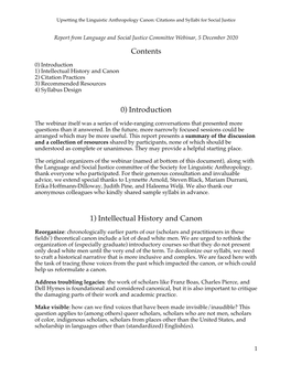 Contents 0) Introduction 1) Intellectual History and Canon