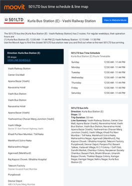 501LTD Bus Time Schedule & Line Route