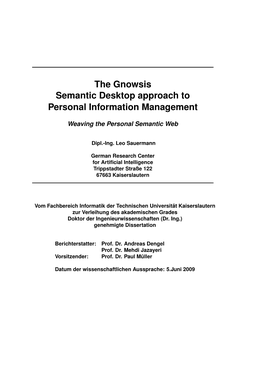 The Gnowsis Semantic Desktop Approach to Personal Information Management