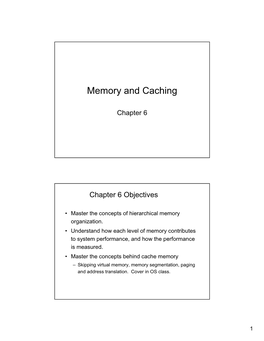 Memory and Caching