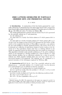 Free Lattices Generated by Partially Ordered Sets and Preserving Bounds