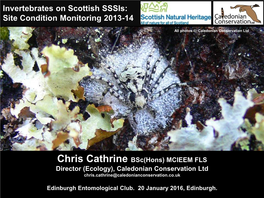 Macragus Carpenteri Were Found in Unsual Microhabitat (Moss at the Base of Heather As Opposed to Under Stones) SCM 2013-14