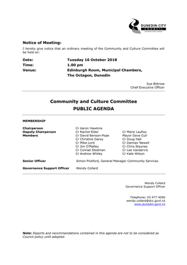 Agenda of Community and Culture Committee