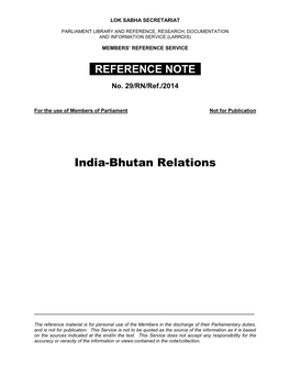 India-Bhutan Relations